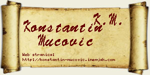 Konstantin Mucović vizit kartica